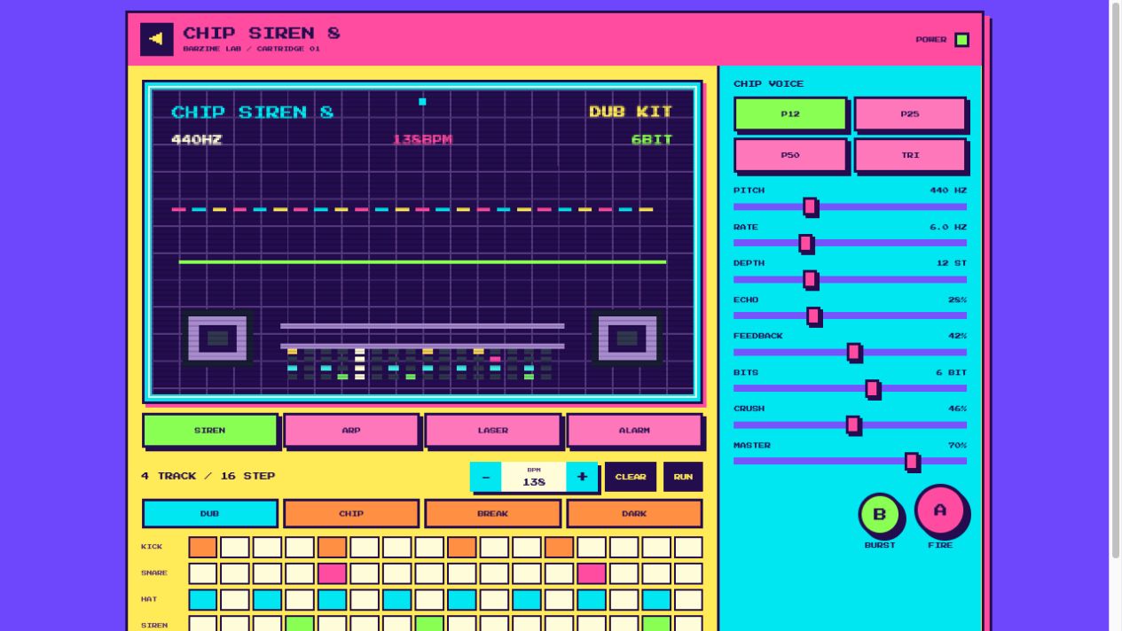 CHIP SIREN 8の操作画面