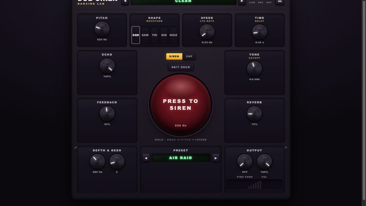 DUB SIREN DECKの操作画面